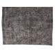 Gray Over-Dyed Rug for Modern Interiors. Mid-Century Vintage Turkish Carpet. 6 x 9 Ft (183 x 275 cm)