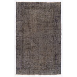 Gray Over-Dyed Rug for Modern Interiors. Mid-Century Vintage Turkish Carpet. 6 x 7.8 Ft (185 x 236 cm)