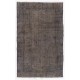 Gray Over-Dyed Rug for Modern Interiors. Mid-Century Vintage Turkish Carpet. 6 x 7.8 Ft (185 x 236 cm)
