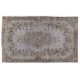 Gray Over-Dyed Rug for Modern Interiors. Mid-Century Vintage Turkish Carpet. 6 x 10 Ft (185 x 306 cm)
