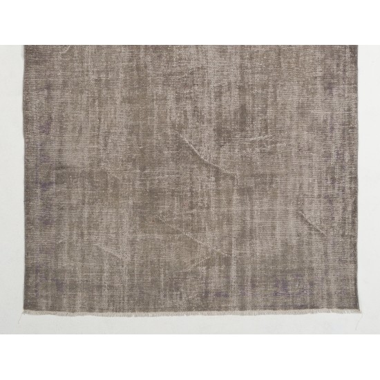 Gray Over-Dyed Rug for Modern Interiors. Handmade Vintage Turkish Carpet. 6.3 x 10 Ft (189 x 303 cm)
