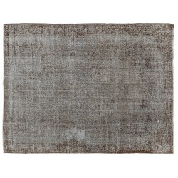 One-of-a-kind Gray Over-Dyed Rug for Modern Interiors. Handmade Vintage Turkish Carpet. 6.3 x 8.2 Ft (190 x 249 cm)