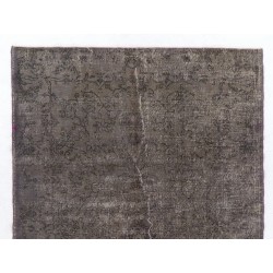 Gray Over-Dyed Rug for Modern Interiors. Handmade Vintage Turkish Carpet. 6.3 x 9.8 Ft (190 x 298 cm)