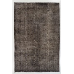 Gray Over-Dyed Rug for Modern Interiors. Handmade Vintage Turkish Carpet. 6.5 x 9.7 Ft (196 x 295 cm)