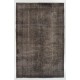 Gray Over-Dyed Rug for Modern Interiors. Handmade Vintage Turkish Carpet. 6.5 x 9.7 Ft (196 x 295 cm)