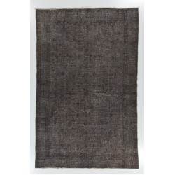Gray Over-Dyed Rug for Modern Interiors. Handmade Vintage Turkish Carpet. 6.5 x 10.2 Ft (197 x 310 cm)