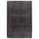 Charcoal Gray Over-Dyed Rug for Contemporary Interiors. Hand-Knotted Vintage Turkish Carpet. 6.7 x 9.8 Ft (204 x 297 cm)