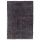 Gray Over-Dyed Rug for Contemporary Interiors. Hand-Knotted Vintage Turkish Carpet. 6.8 x 9.9 Ft (205 x 300 cm)