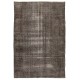 One-of-a-kind Gray Over-Dyed Rug for Modern Interiors. Handmade Vintage Turkish Carpet. 6.9 x 10 Ft (210 x 304 cm)