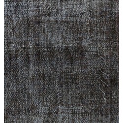 Gray Over-Dyed Rug for Contemporary Interiors. Hand-Knotted Vintage Turkish Carpet. 7 x 10.5 Ft (214 x 320 cm)
