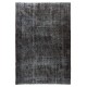 Gray Over-Dyed Rug for Contemporary Interiors. Hand-Knotted Vintage Turkish Carpet. 7 x 10.5 Ft (214 x 320 cm)