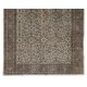 Floral Pattern Vintage Handmade Central Anatolian Rug Overdyed in Gray Color. 7 x 10.9 Ft (215 x 331 cm)