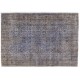 Light Blue Over-Dyed Rug for Contemporary Interiors. Hand-Knotted Vintage Turkish Carpet. 7.3 x 10.3 Ft (220 x 312 cm)
