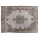 Gray Over-Dyed Rug for Contemporary Interiors. Hand-Knotted Vintage Turkish Carpet. 8.4 x 11.8 Ft (255 x 358 cm)