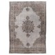 Gray Over-Dyed Rug for Contemporary Interiors. Hand-Knotted Vintage Turkish Carpet. 8.4 x 11.8 Ft (255 x 358 cm)
