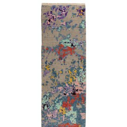 Abstract Design Handmade Turkish Runner Rug. Brand New Corridor Carpet. 3 x 16.3 Ft (90 x 495 cm)