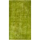 Green Overdyed Rug for Modern Home & Office. Hand-Knotted Vintage Turkish Carpet. 3.7 x 6.8 Ft (110 x 205 cm)
