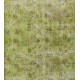 Green Overdyed Rug. Floral Patterned Hand-Knotted Vintage Turkish Carpet. 4 x 7 Ft (123 x 212 cm)
