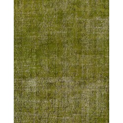 Green Overdyed Rug for Modern Home & Office. Hand-Knotted Vintage Turkish Carpet. 4.6 x 8.6 Ft (140 x 260 cm)