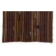 Tribal Style 1960's Kilim. Handmade Turkish Wall Hanging. 3.7 x 4.6 Ft (110 x 140 cm)