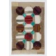 Modern Hand-Made Turkish Patchwork Rug with Hexagon Design. 3.9 x 6 Ft (116 x 180 cm)