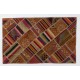 Contemporary Handmade Patchwork Kilim Rug, Flat-Weave Floor Covering. 4 x 6.3 Ft (120 x 190 cm)