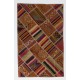 Contemporary Handmade Patchwork Kilim Rug, Flat-Weave Floor Covering. 4 x 6.3 Ft (120 x 190 cm)