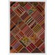 Contemporary Handmade Patchwork Kilim Rug, Flat-Weave Floor Covering. 4 x 6 Ft (122 x 180 cm)