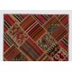 Contemporary Handmade Patchwork Kilim Rug, Flat-Weave Floor Covering. 4 x 6 Ft (123 x 180 cm)