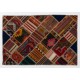 Contemporary Handmade Patchwork Kilim Rug, Flat-Weave Floor Covering. 4 x 6 Ft (123 x 183 cm)