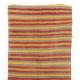 Vintage Handmade Turkish Wool Kilim "Flat-Weave" in Yellow, Red and Gray Stripes. 4 x 9.2 Ft (123 x 280 cm)
