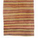 Vintage Handmade Turkish Wool Kilim "Flat-Weave" in Yellow, Red and Gray Stripes. 4 x 9.2 Ft (123 x 280 cm)