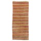 Vintage Handmade Turkish Wool Kilim "Flat-Weave" in Yellow, Red and Gray Stripes. 4 x 9.2 Ft (123 x 280 cm)