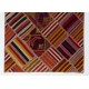 Contemporary Handmade Patchwork Kilim Rug, Flat-Weave Floor Covering. 4.2 x 6.3 Ft (126 x 190 cm)