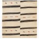 Vintage Striped Wool Kilim from Turkey. Handmade Double Sided Hallway Runner. 4.2 x 12.5 Ft (127 x 378 cm)