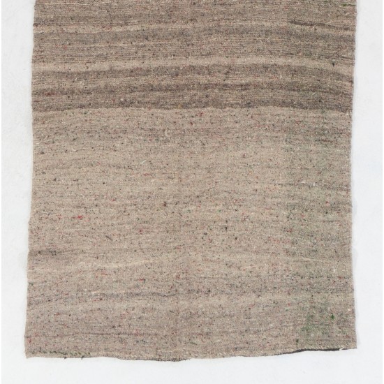 Vintage Striped Wool Kilim from Turkey. Handmade Double Sided Hallway Runner. 4.2 x 13.5 Ft (127 x 410 cm)