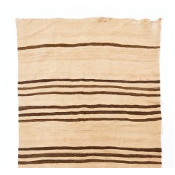 Vintage Striped Wool Kilim from Turkey. Handmade Double Sided Hallway Runner. 4.2 x 13.2 Ft (128 x 400 cm)