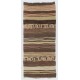 Vintage Striped Wool Kilim from Turkey. Handmade Double Sided Hallway Runner. 4.3 x 9.4 Ft (129 x 285 cm)