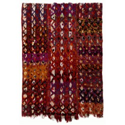 Mutlicolored Anatolian Kilim "Flat-Weave", Handwoven Vintage Wall Hanging. 4.3 x 6 Ft (130 x 180 cm)