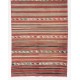 Handwoven Vintage Wool Kilim from Turkey. Striped Double Sided Hallway Runner. 4.3 x 11.4 Ft (130 x 345 cm)