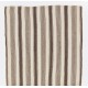 20th Century Striped Vintage Handmade Turkish Kilim Made of Natural Beige and Brown Wool. 4.4 x 9.2 Ft (133 x 278 cm)