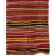 Nomadic Handwoven Vintage Turkish Wool Kilim. Striped Double Sided Hallway Runner. 4.6 x 11.2 Ft (140 x 340 cm)