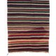 Colorful Nomadic Handwoven Vintage Turkish Wool Kilim. Striped Hallway Runner (Reversible). 4.7 x 11.8 Ft (142 x 357 cm)
