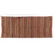 Multicolor Nomadic Handwoven Vintage Turkish Wool Kilim. Striped Hallway Runner (Reversible). 4.7 x 10.8 Ft (143 x 327 cm)