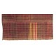 Chequered Design Turkish Kilim, Red & Green Color Rug Made of Wool. 4.9 x 5 Ft (148 x 152 cm)