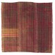 Chequered Design Turkish Kilim, Red & Green Color Rug Made of Wool. 4.9 x 5 Ft (148 x 152 cm)