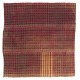 Chequered Design Turkish Kilim, Red & Green Color Rug Made of Wool. 4.9 x 5 Ft (148 x 152 cm)