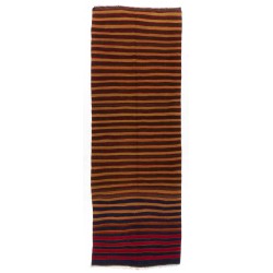 Authentic Handwoven Vintage Turkish Wool Runner Kilim for Hallway Decor. 4.9 x 13.8 Ft (148 x 420 cm)