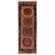 Antique Kilim, Geometric Pattern Handmade Turkish Rug. 5 x 14.2 Ft (152 x 430 cm)