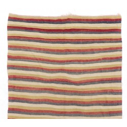 Vintage Handwoven Anatolian Kilim Rug, 100% Wool Flat-Weave Floor Covering. 5 x 8.4 Ft (153 x 255 cm)